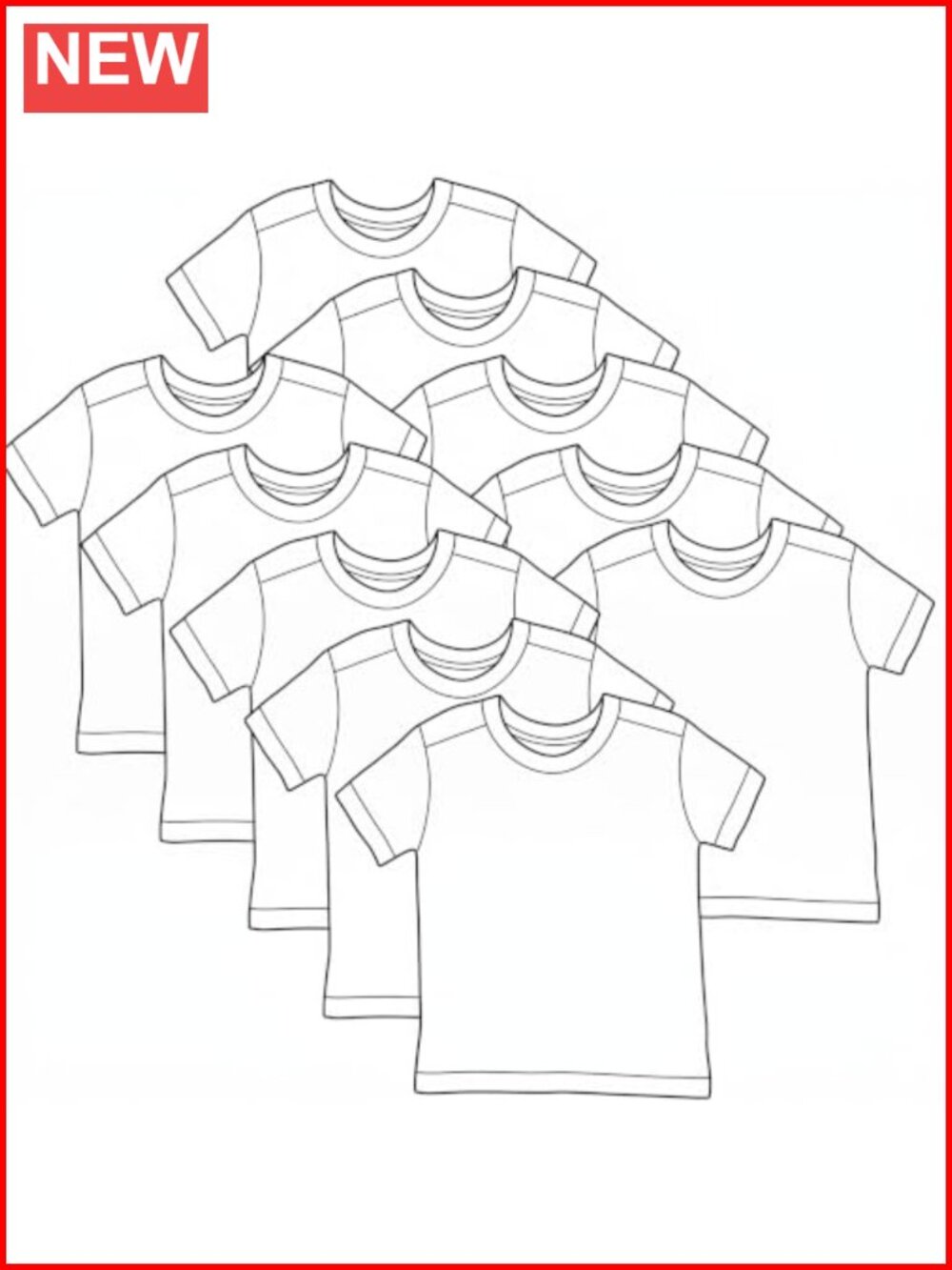 Kids 100% Organic Cotton Short Sleeve T-Shirts 10-Pack